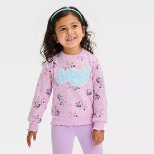 Bluey Toddler Girls Elevated Fleece Pullover Lilac Purple 3T